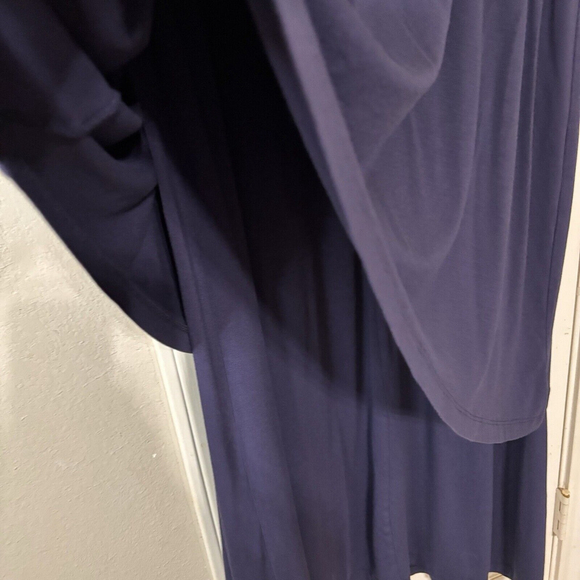 2X Ulla Popken 1 Pc. Stretchy Layered Navy Midi Sleeveless Oversized Comfy Dress - Picture 9 of 12